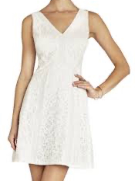 BCBGMaxAzria Dresses & Skirts - BCBG MAXAZRIA OFF WHITE "GRACIE" SEQUIN LACE SLEEVELESS A-LINE DRESS SZ 8 $338